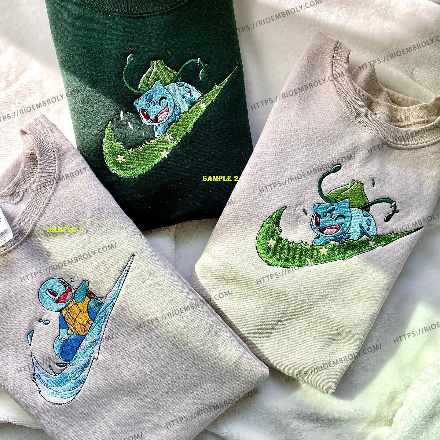 Squirtle Pokemon Embroidered Sweatshirt